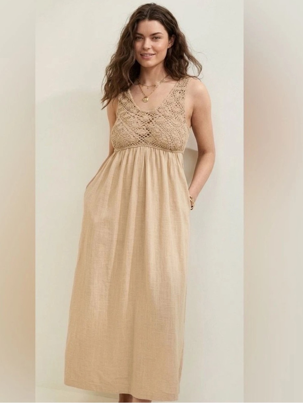 aerie Knit Crochet Women’s Maxi Dress